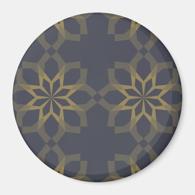 Green, cool, unique, trendy flower abstraction magnet (Front)