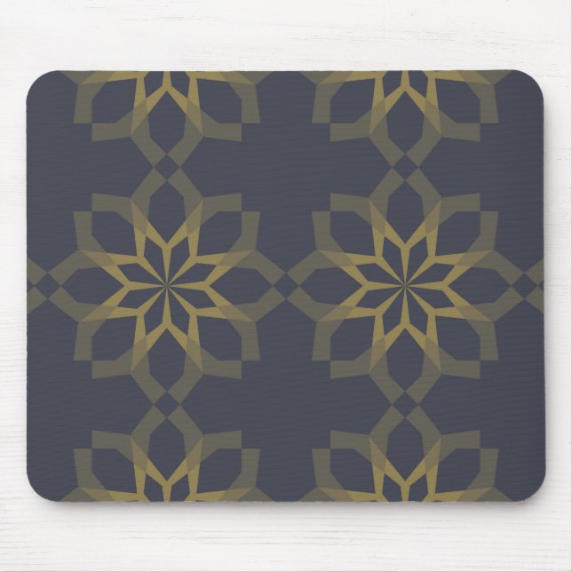 Green, cool, unique, trendy flower abstraction mouse pad (Front)