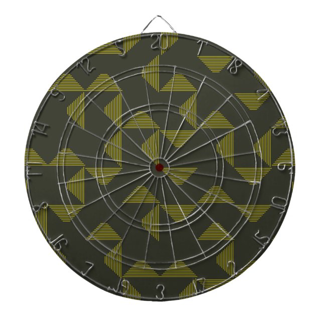 Green, cool, unique, trendy triangles pattern dartboard (Front)