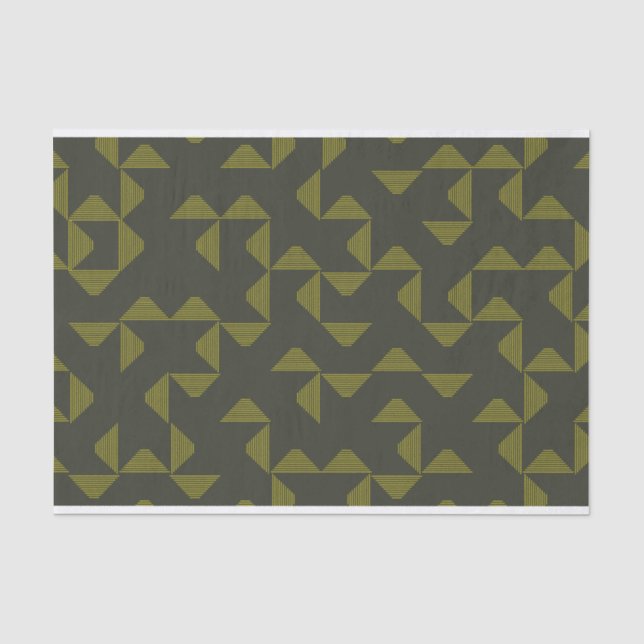 Green, cool, unique, trendy triangles pattern tissue paper (Front)