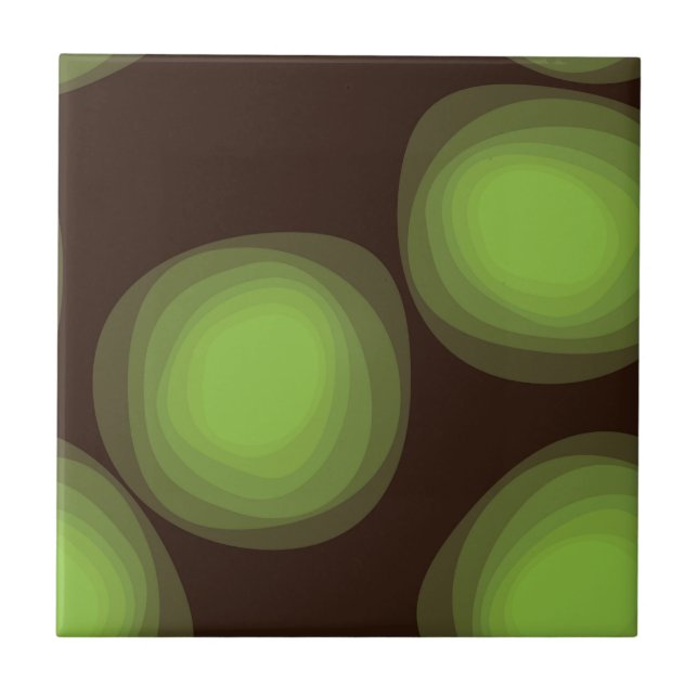 Green, cool, unique, trendy, urban flower abstract ceramic tile (Front)