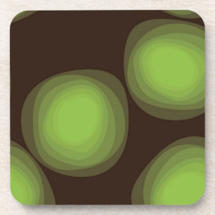 Green, cool, unique, trendy, urban flower abstract coaster