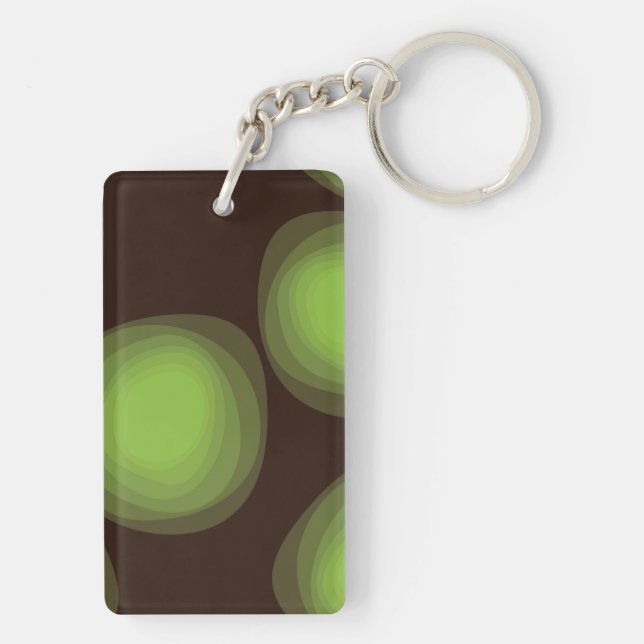 Green, cool, unique, trendy, urban flower abstract key ring (Back)