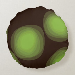 Green, cool, unique, trendy, urban flower abstract round cushion