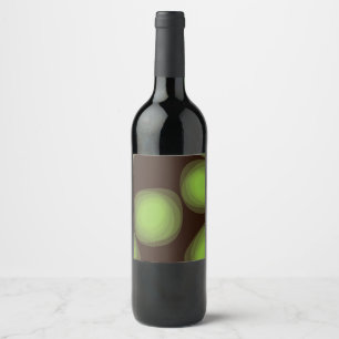 Green, cool, unique, trendy, urban flower abstract wine label