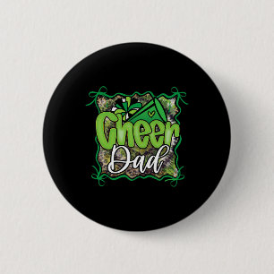 Green Coquette Cheer Dad Cheerleading Pom Megaphon 6 Cm Round Badge