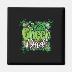 Green Coquette Cheer Dad Cheerleading Pom Megaphon Magnet