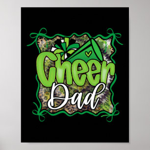 Green Coquette Cheer Dad Cheerleading Pom Megaphon Poster