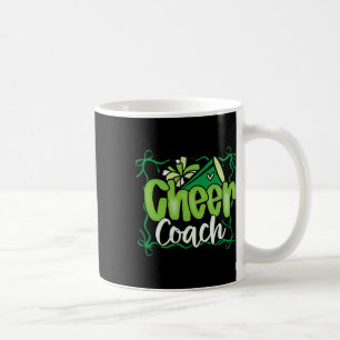 Green Coquette Pom Poms Bow Cheer Coach Dad Cheerl Coffee Mug