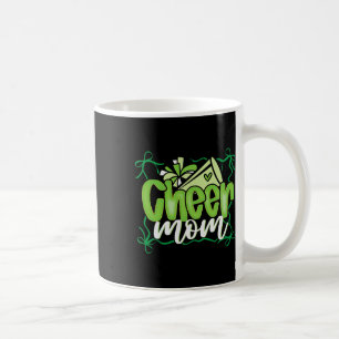 Green Coquette Pom Poms Bow Cheer Mom Mama Cheerle Coffee Mug