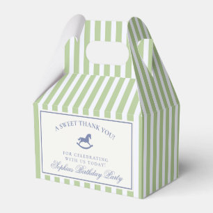 Green Coquette Rocking Horse Birthday Favour Box