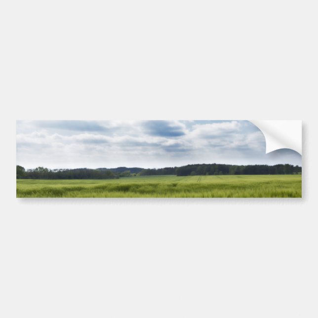 Green Cornfields and Blue Skies Bumper Sticker (Front)