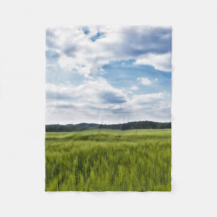 Green Cornfields and Blue Skies Fleece Blanket