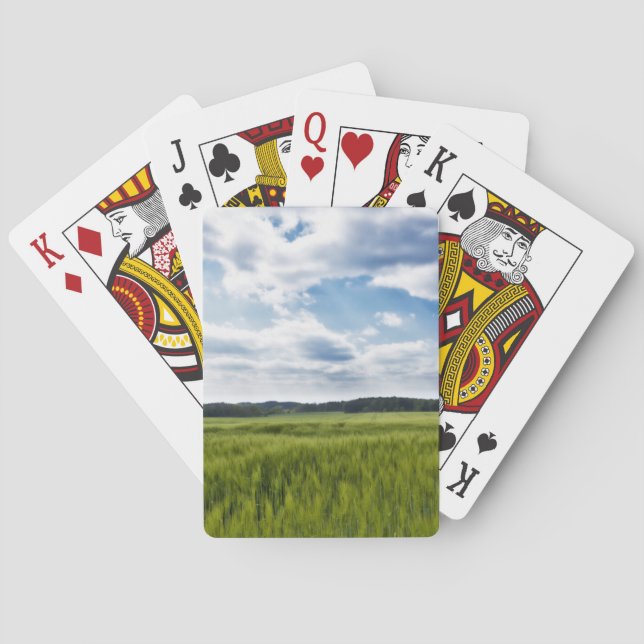 Green Cornfields and Blue Skies Playing Cards (Back)