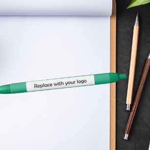 Green corporate business logo black ink pen