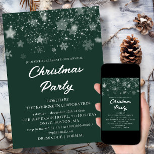 Green Corporate   Office Christmas Holiday Party Invitation