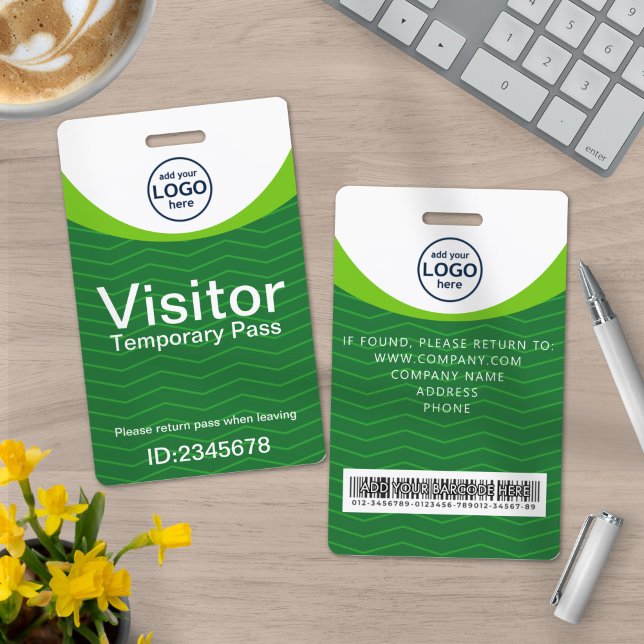 Green Corporate Visitor Pass ID Barcode Badge (Creator Uploaded)