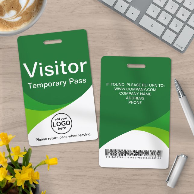 Green Corporate Visitor Pass ID Barcode Badge (Creator Uploaded)