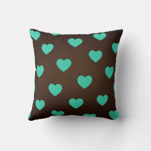 Green Cosy Cute Trendy Modern Romantic Chic Heart Cushion