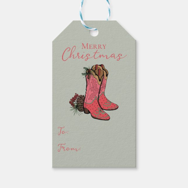 Green Country Merry Christmas To From Gift Tag (Front)