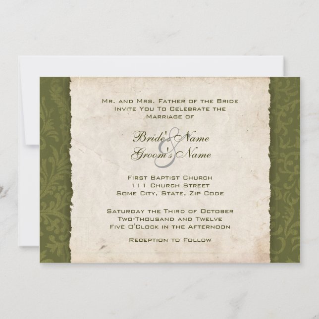 Green Country  Wedding Invitation (Front)