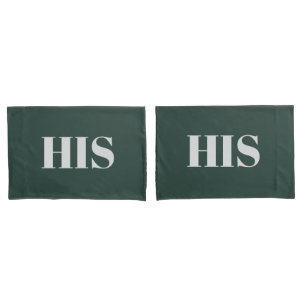 Green couple elegant modern family rustic decor pillowcase