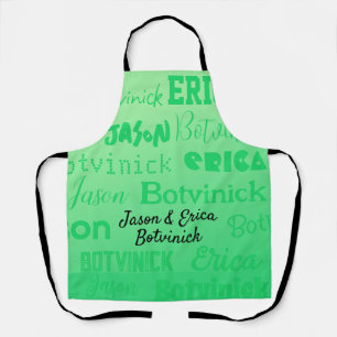 Green Couple Name Apron