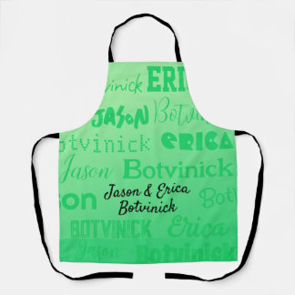 Green Couple Name Apron