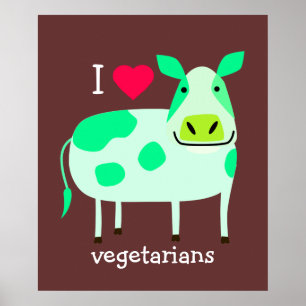 Green Cow - Vegetarian Poster