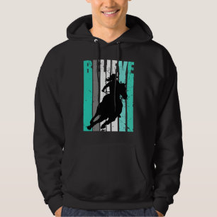 Green Cowgirl Barrel Racing Horse Riding Rider Rid Hoodie