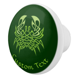 Green Crab Celtic Knot Ceramic Knob