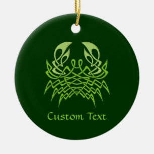 Green Crab Celtic Knot Ceramic Ornament