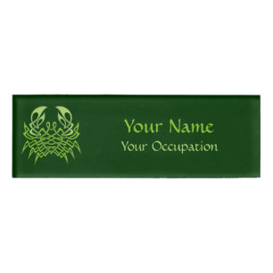 Green Crab Celtic Knot Name Tag