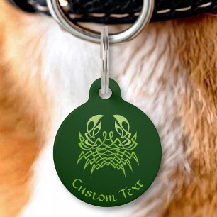 Green Crab Celtic Knot Pet Tag