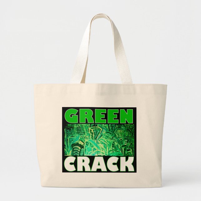 GREEN CRACK LARGE TOTE BAG (Front)