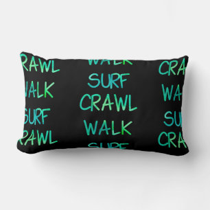 Green Crawl Walk Surf Lumbar Cushion