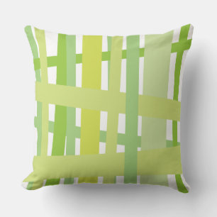 GREEN CRAZY LINES DESIGN Retro Throw Pillow