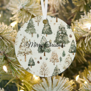 Green Cream Christmas Trees Metal Tree Decoration