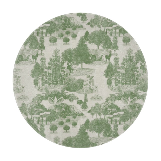 Green Cream Christmas Winter Wonderland Cutting Board (Front)