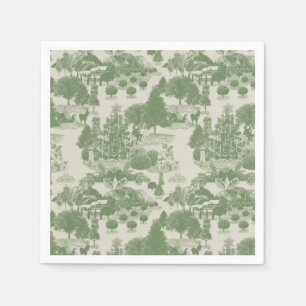 Green Cream Christmas Winter Wonderland Napkin
