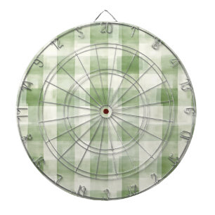 Green Cream Plaid Country Stripes Dartboard
