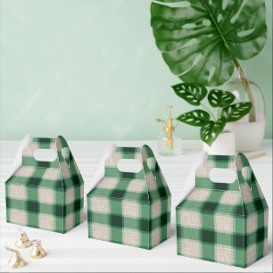 Green Cream Plaid Favour Box