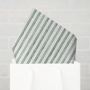 Green Cream Stripes Christmas Tissue Paper