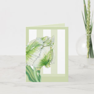 Green Cream Tulip Note Card
