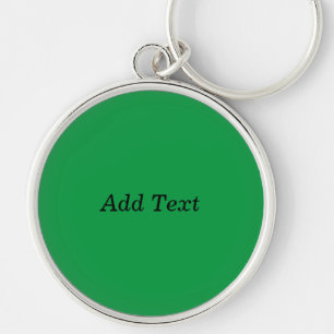 Green Create Your Own Add Text button Key Ring