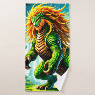 Green Creature Bath Towel