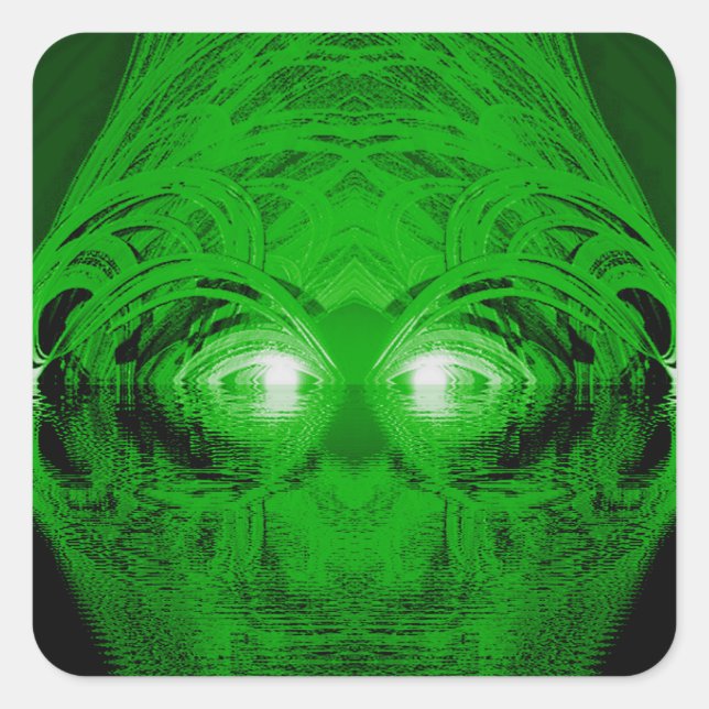 Green Creature of the Lake Square Sticker (Front)