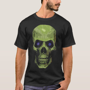 Green Creepy Skull Art T-Shirt