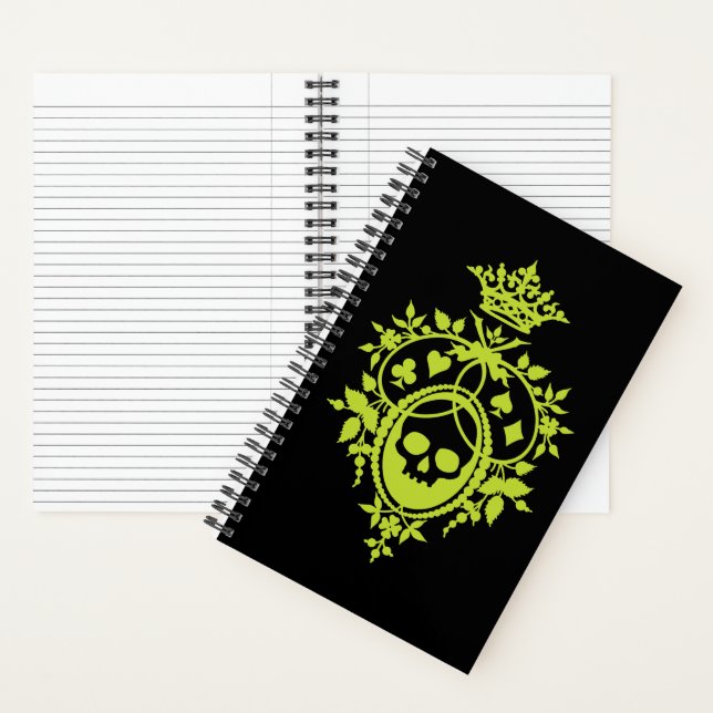 Green Crest with Skull and Cardsuits Notebook (Inside)