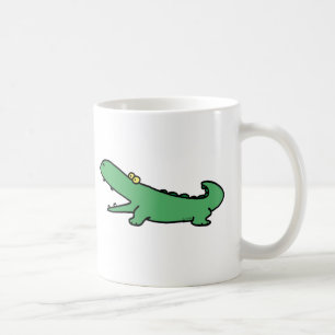 Green crocodile coffee mug